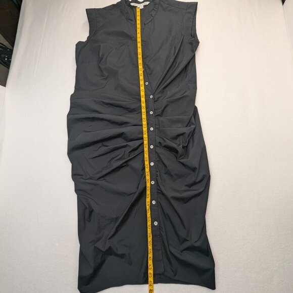 RARE PLUS SIZE VERONICA BEARD Bell Button Down Ruched Shirtdress Size 18 - Picture 9 of 13